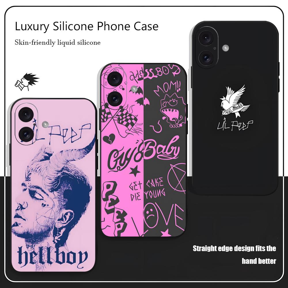 Phone Cases Iphone 17 Pro - Cover Morbida Nera Antiurto L-Lil Peep