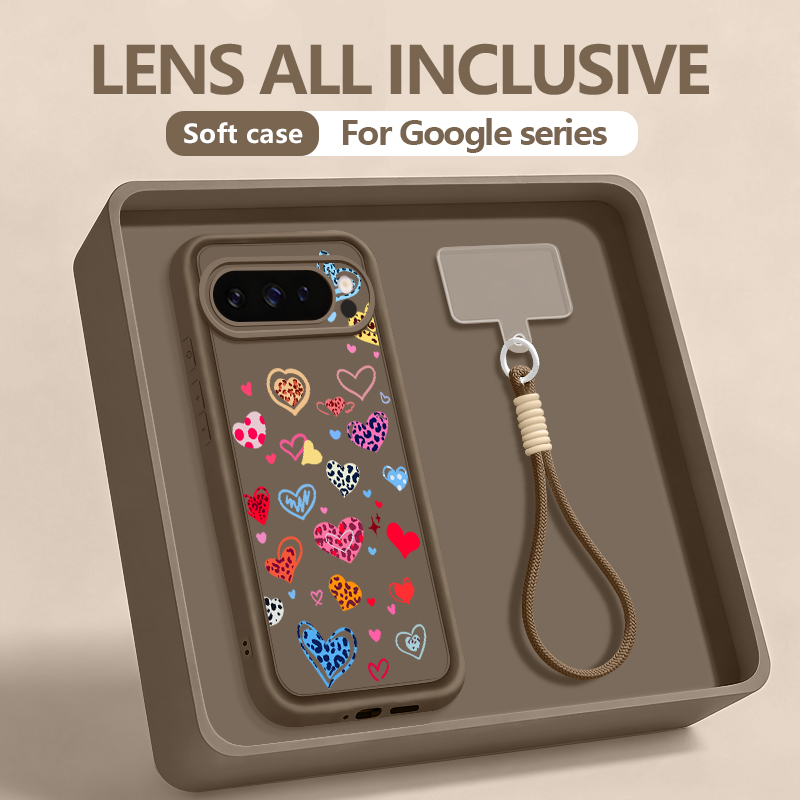 Phone Cases Pixel 9A - Custodia stampata con cuore d'amore colorato