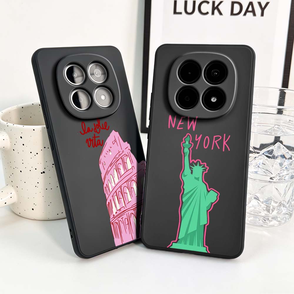 Phone Cases York - Cover Morbida Nera Colosseum New York