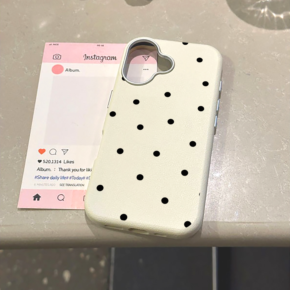 Phone Cases Xiaomi 14 - Cover Morbida Minimalista Nera a Pois