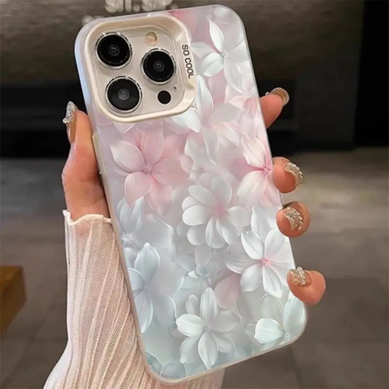 Phone Cases Unique - Custodia Rosa Floreale Antiurto con Protezione