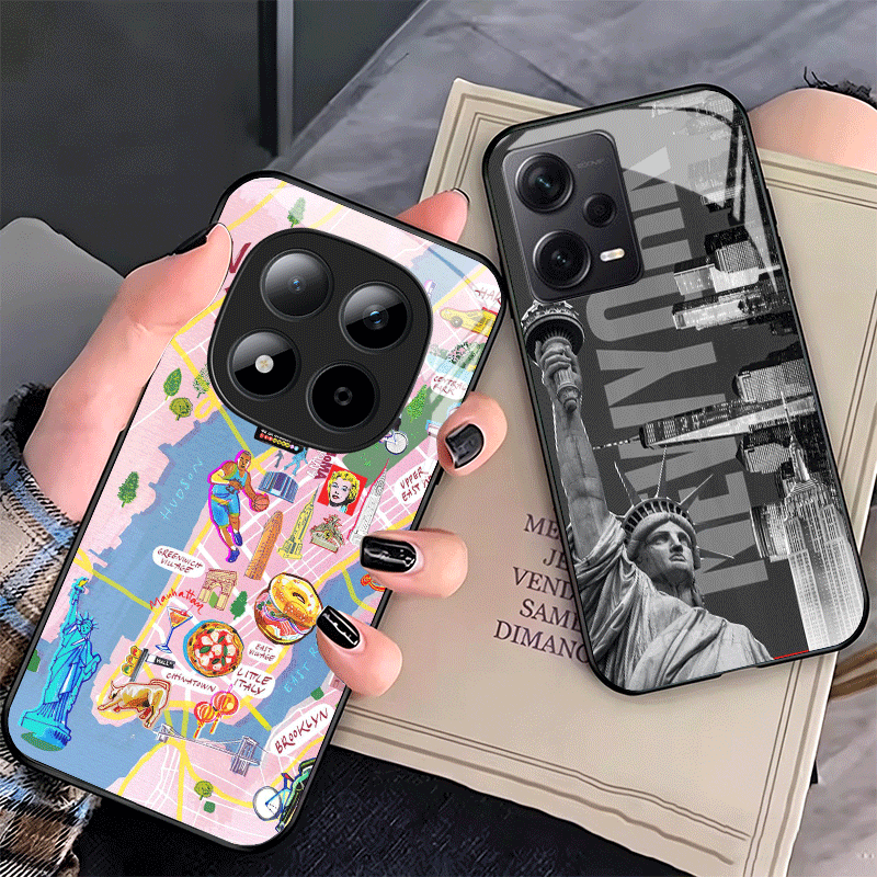 Phone Cases York - Cover in Vetro Antiurto NYC New